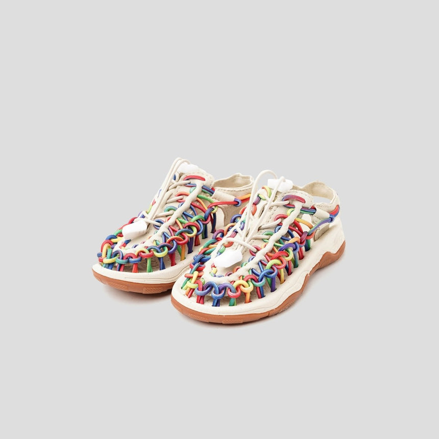 Loom Sandals Rainbow White for Kids - Porteegoods