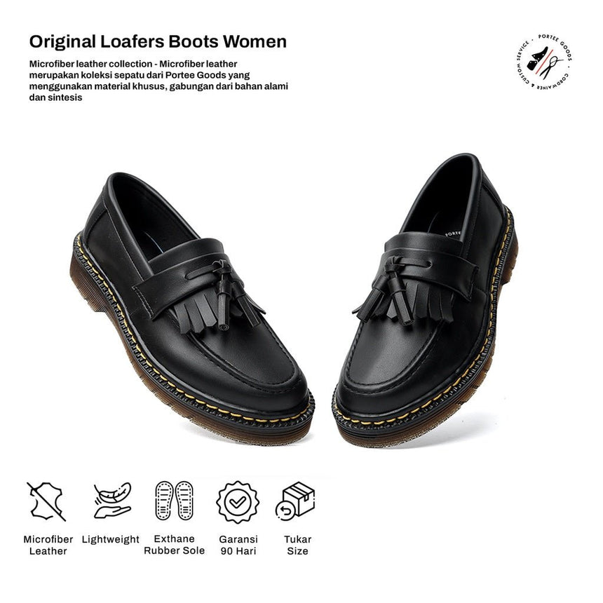 Original Derby Boots Women Black - Porteegoods