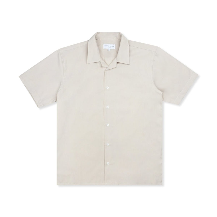 Cuban Collar Shirt Creme - Porteegoods