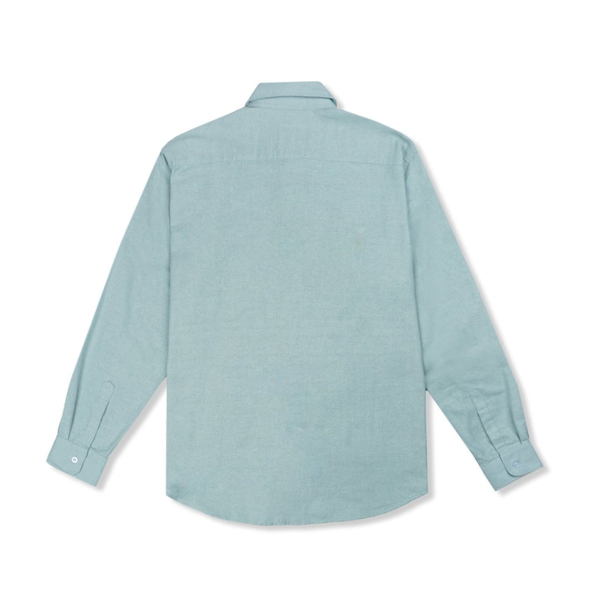 Linen Chest Patch Shirt Sky blue - Porteegoods