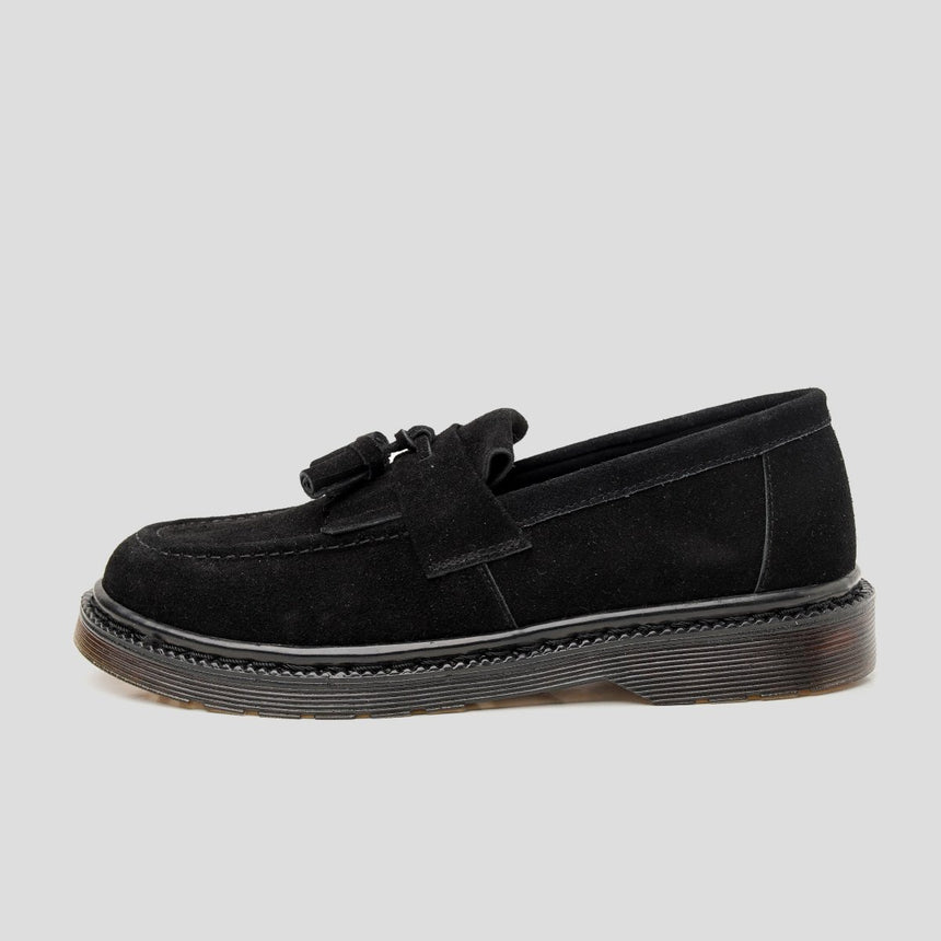 Original Loafers Tasseled Suede Black - Porteegoods